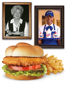 Culver's Team Members, Crispy Chicken Sandwich and Crinkle Cut Fries